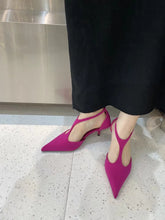 LBSFY  - Pointed Toe Women Sandals 2024 New Arrivals Fashion Dress Shoes Thin High Heels Rose/Black Party Dress Sandals Ankle Strap 35-39